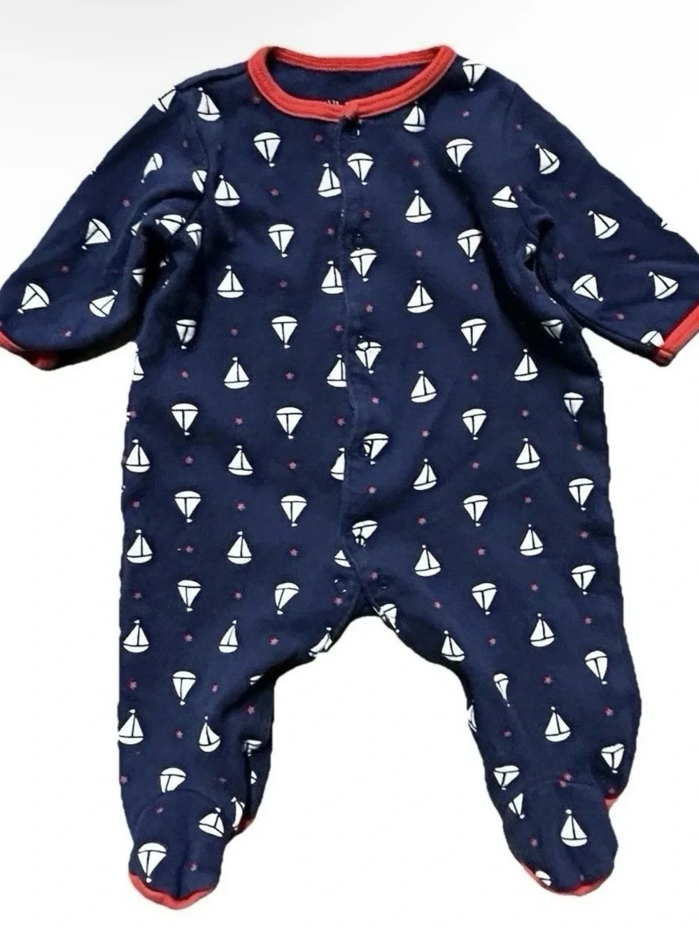 Baby Boy Footie Pajamas 5 Pairs Size 0-3 Months